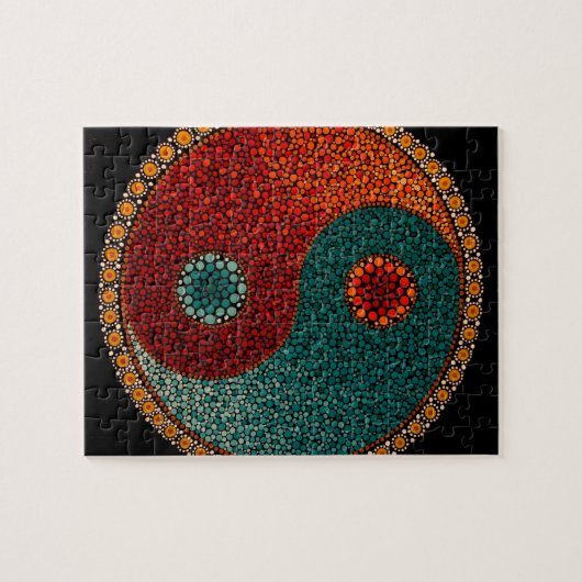 Yin Yang Hand Painted Mandala Legpuzzel (Horizontaal)