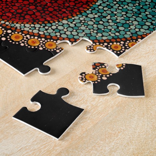 Yin Yang Hand Painted Mandala Legpuzzel (Zijkant)