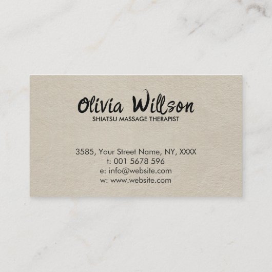 Yin Yang Hands Sakura Tree Branch Visitekaartje (Achterkant)