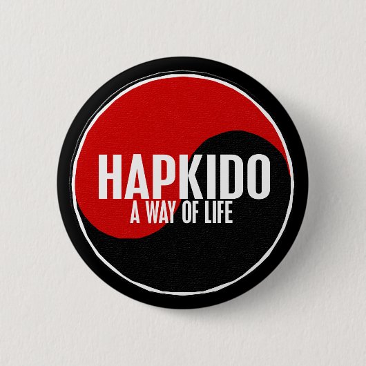 Yin Yang HAPKIDO 1 Ronde Button 5,7 Cm (Voorkant)