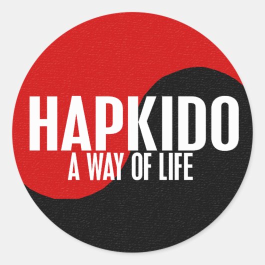 Yin Yang HAPKIDO 1 Ronde Sticker (Voorkant)
