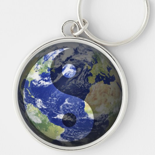 Yin-Yang Harmonie op Onze Planeet Sleutelhanger (Voorkant)