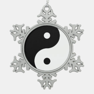 Yin Yang Harmonie Tin Sneeuwvlok Ornament