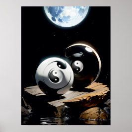 Yin Yang Harmony: buitenaards evenwicht Poster