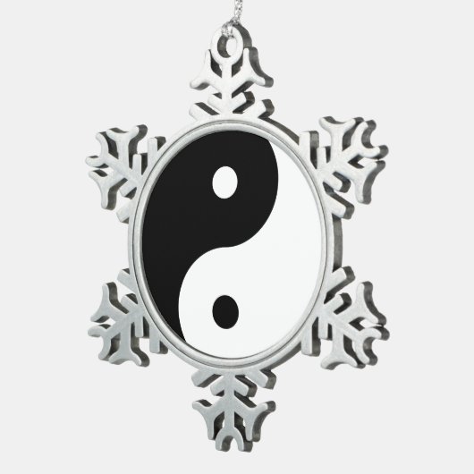 Yin Yang Harmony Tin Sneeuwvlok Ornament (Rechts)