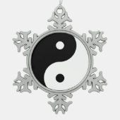 Yin Yang Harmony Tin Sneeuwvlok Ornament (Voorkant)