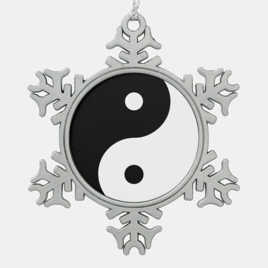 Yin Yang Harmony Tin Sneeuwvlok Ornament (Voorkant)