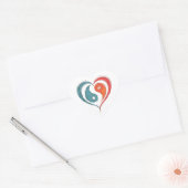Yin Yang Hart Artistiek Balanssymbool Sticker (Envelop)