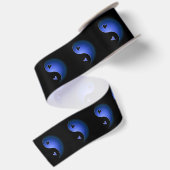yin yang hart - blauw satijnen lint (Achterkant)