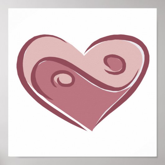 yin yang hart poster (Voorkant)
