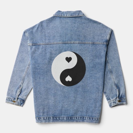  yin yang hart valentijnen denim jacket (Achterkant)