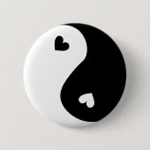 Yin Yang harten ontwerp Ronde Button 5,7 Cm (Voorkant)