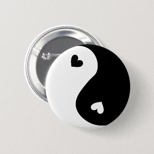 Yin Yang harten ontwerp Ronde Button 5,7 Cm (Voorkant /achterkant)