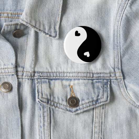 Yin Yang harten ontwerp Ronde Button 5,7 Cm (In situ)