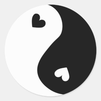 Yin Yang harten ontwerp Ronde Sticker