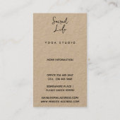 Yin Yang, Healing Arts Visitekaartje (Achterkant)