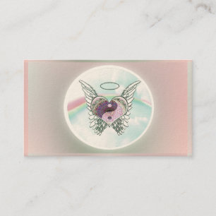 Yin Yang Heart Angel in Pastel Colors Visitekaartje