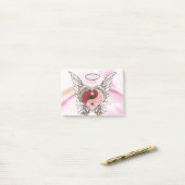 Yin Yang Heart Angel Wings Waterverf Post-it® Notes (Op bureau)