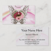 Yin Yang Heart Angel Wings Waterverf Visitekaartje (Voorkant / Achterkant)