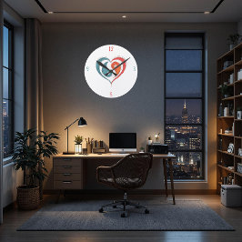 Yin Yang Heart Artistic Ronde Klok