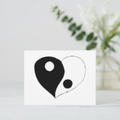 Yin Yang Heart (B/W) Briefkaart (Staand voorkant)