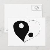 Yin Yang Heart (B/W) Briefkaart (Voorkant / Achterkant)