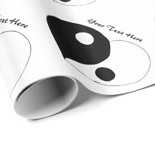 Yin Yang Heart (B/W) Cadeaupapier (Rol Hoek)