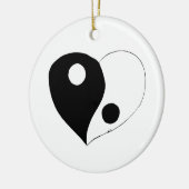 Yin Yang Heart (B/W) Keramisch Ornament (Links)