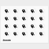Yin Yang Heart (B/W) Ronde Sticker (Vel)