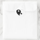 Yin Yang Heart (B/W) Ronde Sticker (Tas)