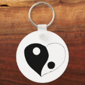 Yin Yang Heart (B/W) Sleutelhanger (Voorkant)