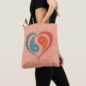 Yin Yang Heart Canvas tas - Gepersonaliseerd (Dichtbij)