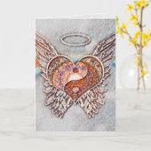 Yin Yang Heart Graphic Arts Kaart (Gele Bloem)