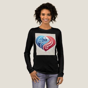 Yin Yang Heart - Harmony & Balance met lange mouwe Tri-Blend Shirt