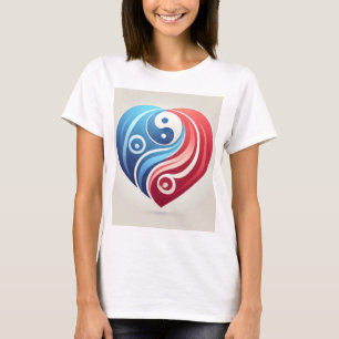 Yin Yang Heart - Harmony in Love Graphic T-Shirt