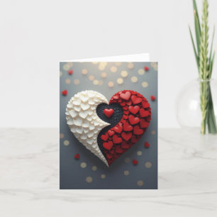 Yin-yang Heart Love Romantische Kaart