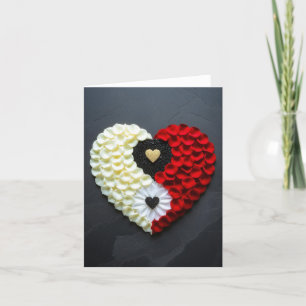 Yin-yang Heart Love Romantische Kaart