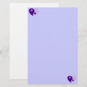 Yin Yang Heart (Paars/Lila) Briefpapier (Voorkant / Achterkant)