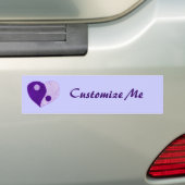 Yin Yang Heart (Paars/Lila) Bumpersticker (Op auto)
