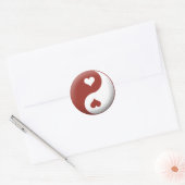 Yin Yang Heart Ronde Sticker (Envelop)