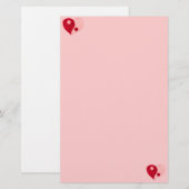 Yin Yang Heart (rood/roze) Briefpapier (Voorkant / Achterkant)