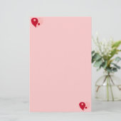 Yin Yang Heart (rood/roze) Briefpapier (Staand voorkant)