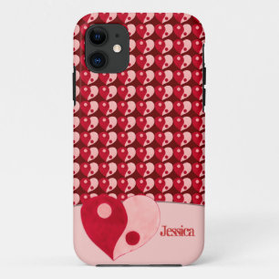 Yin Yang Heart (rood/roze) iPhone 11 Hoesje