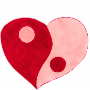 Yin Yang Heart (rood/roze) Fotobeeldje Magneet