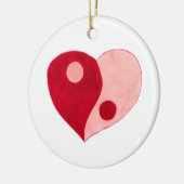 Yin Yang Heart (rood/roze) Keramisch Ornament (Links)