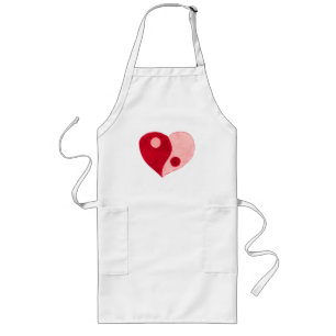 Yin Yang Heart (rood/roze) Lang Schort