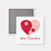 Yin Yang Heart (rood/roze) Magneet (Voorkant / Achterkant)