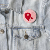 Yin Yang Heart (rood/roze) Ronde Button 5,7 Cm (In situ)