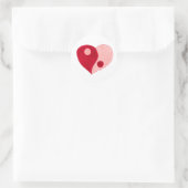 Yin Yang Heart (rood/roze) Ronde Sticker (Tas)