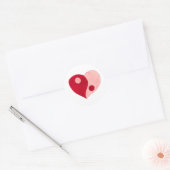 Yin Yang Heart (rood/roze) Ronde Sticker (Envelop)